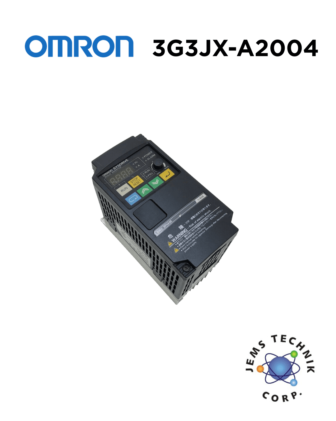 OMRON 3G3JX-A2004 Compact Inverter 0.4kW | 3-Phase 200V VFD Motor Drive