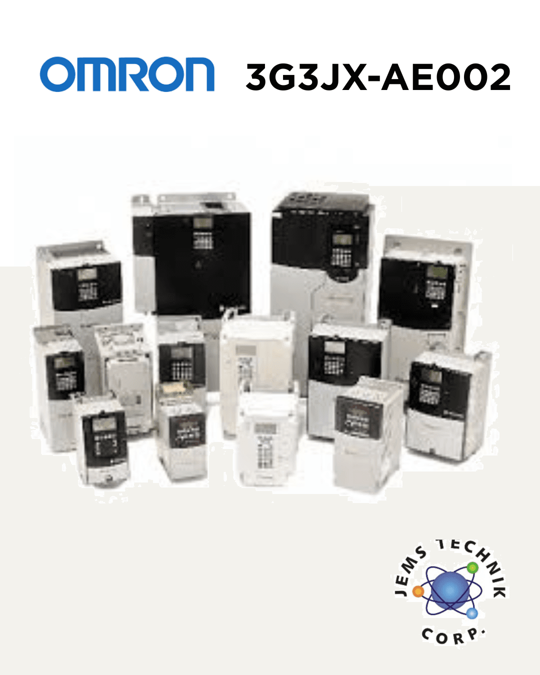 OMRON 3G3JX-AE002 Compact Inverter 0.2kW | 1/3-Phase 200V VFD Motor Drive