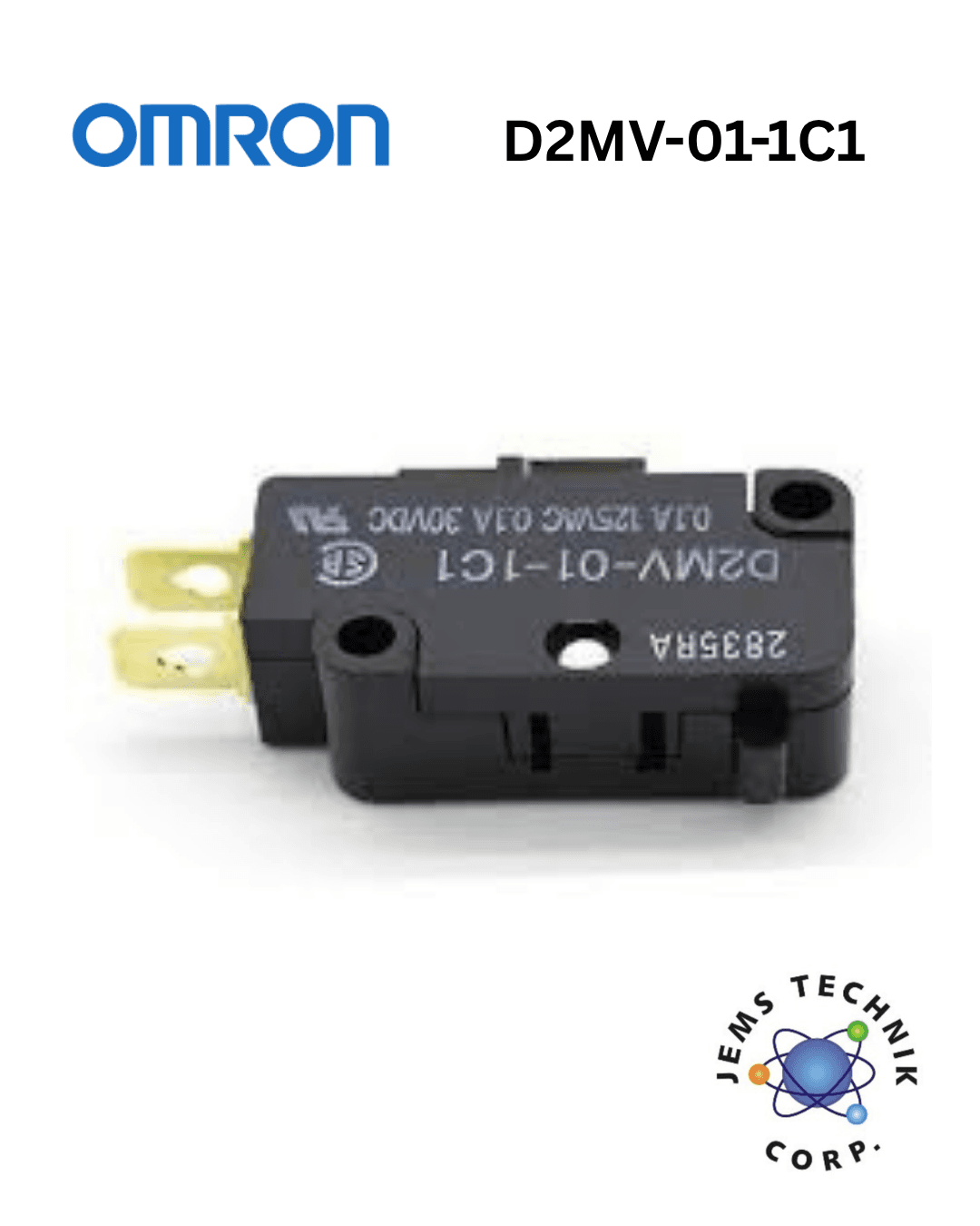 OMRON D2MV-01-1C1 Miniature Micro Switch | Snap Action SPDT Pin Plunger
