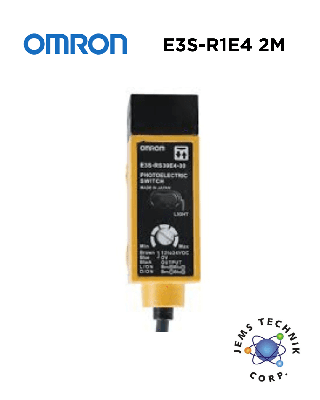 OMRON E3S-R1E4 Photoelectric Sensor | Retro-reflective Compact Industrial 2M
