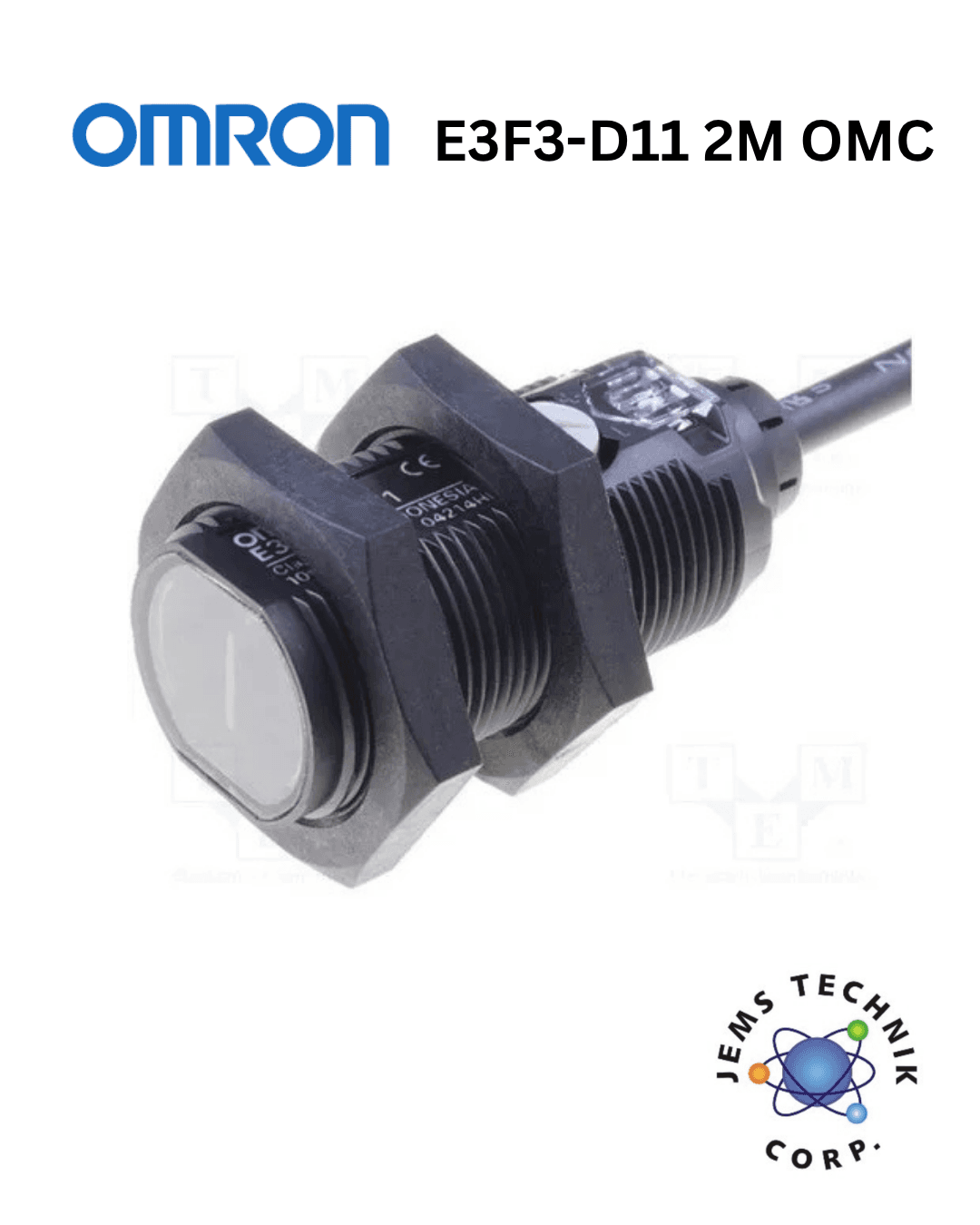 OMRON E3F3-D11 Cylindrical Photoelectric Sensor | Diffuse Reflective M18 2M Cable