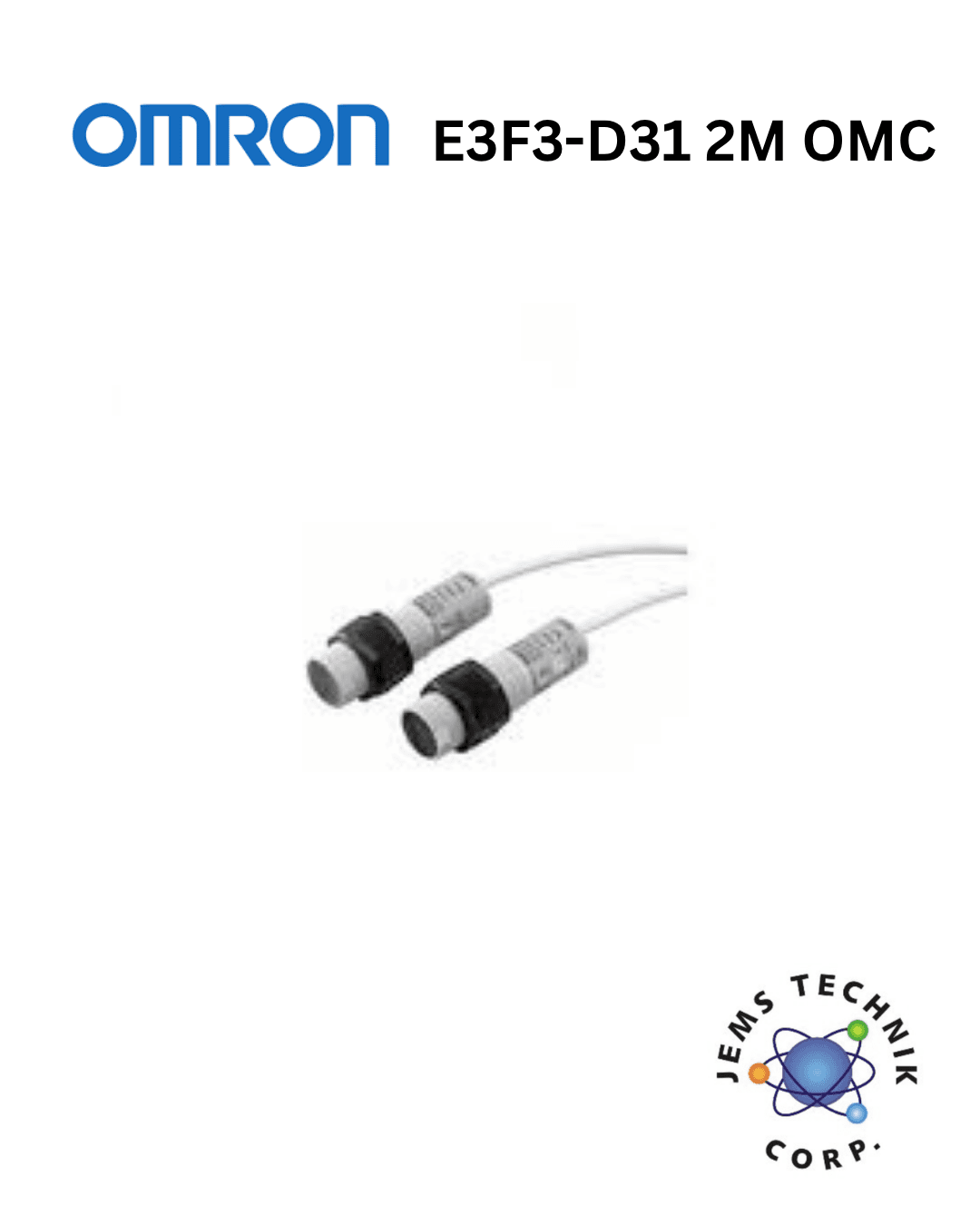 OMRON E3F3-D31 Cylindrical Photoelectric Sensor | Diffuse Reflective M18 2M Cable